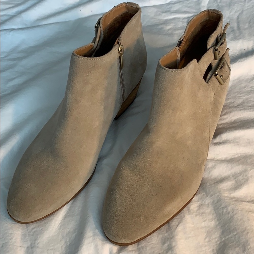 Cream Clark’s suede Booties size 12
